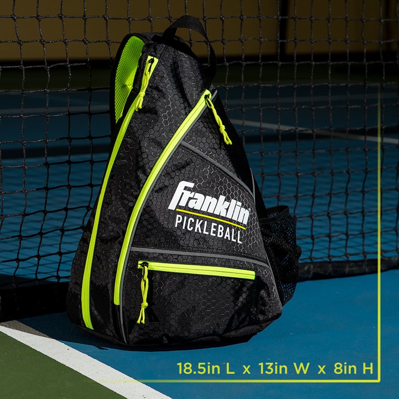 Pickleball Sling Bag - Franklin Sports Black/Neon Yellow - Official U.S. Open Bag