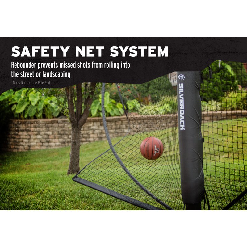 Basketball Rebounder Net System for Yard Guard - Foldable & Rebound Arms