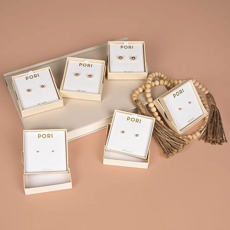 Premium 14K Gold Ball Stud Earrings for Women - Hypoallergenic & Elegant