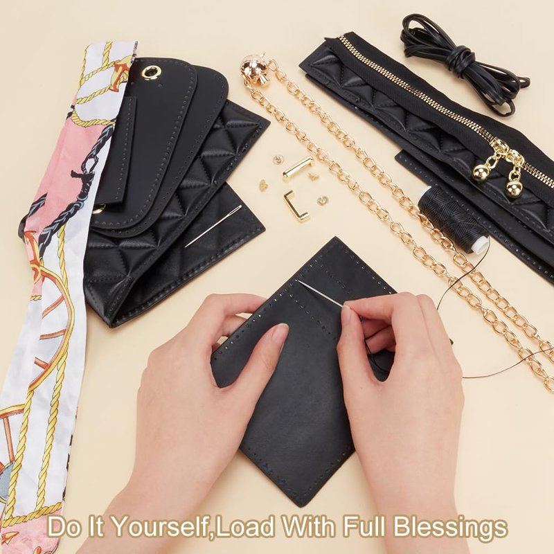 DIY Leather Crossbody Bucket Bag Making Kit - Handmade Shoulder Purse Accessories