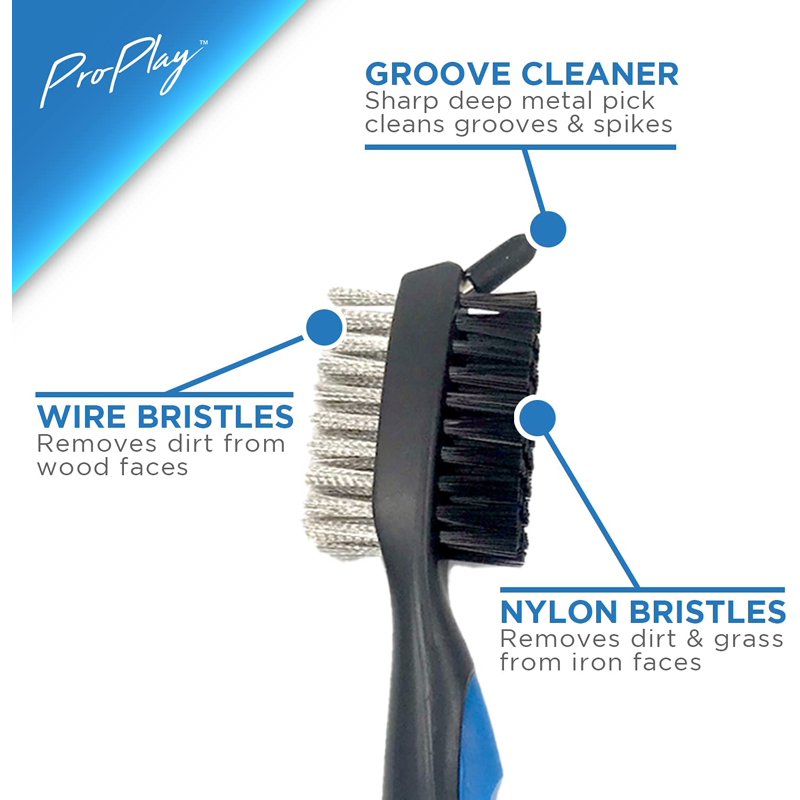 Golf Club Cleaner Brush and Groove Cleaner Tool - Retractable Carabiner, Lightweight