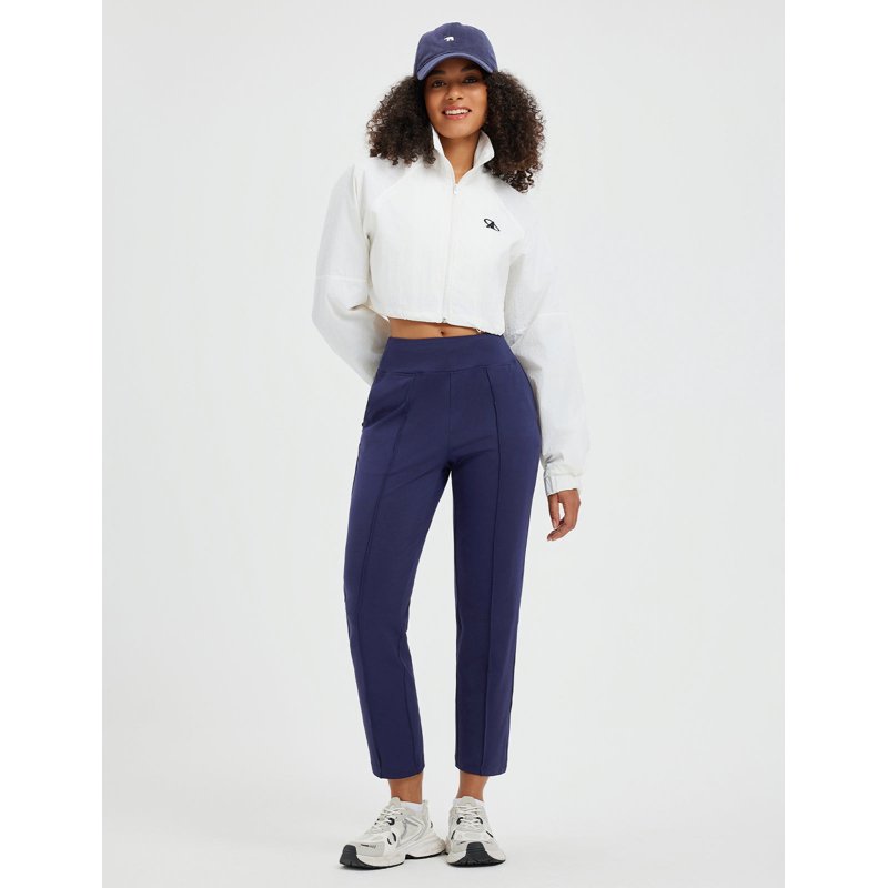 Baleaf Women’s Travel Pants Stretch Ankle Golf Pants with Pockets Navy Blue XS