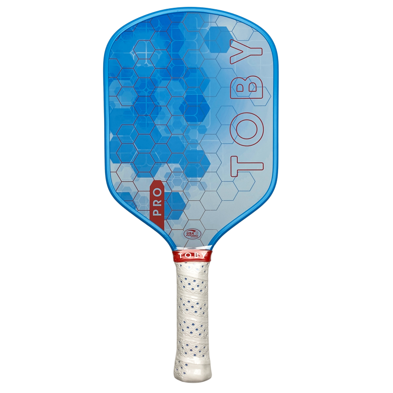 (2 Pack) Toby Pro Carbon Fiber Pickleball Paddle - 16.5", 8.1 oz, Sky Blue