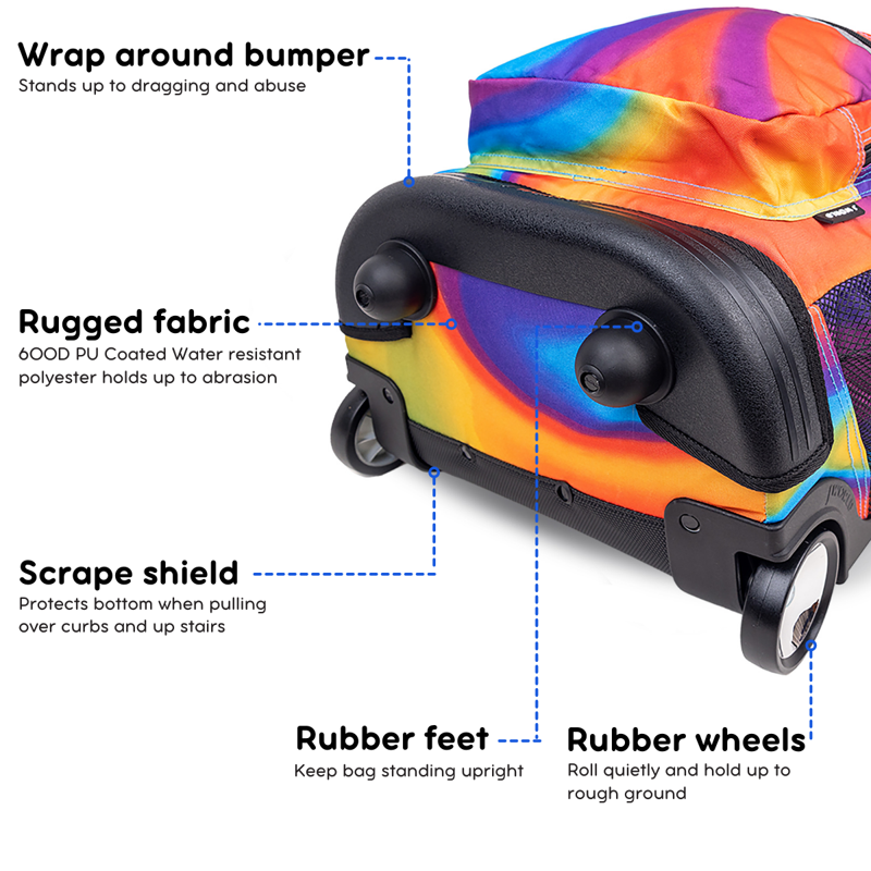 Unisex Rolling Backpack for School & Travel - 18-Inch Capacity