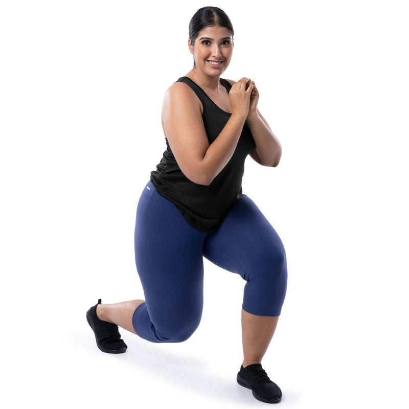 Plus Size Women's Active Capri Leggings with Moisture-Wicking Tech