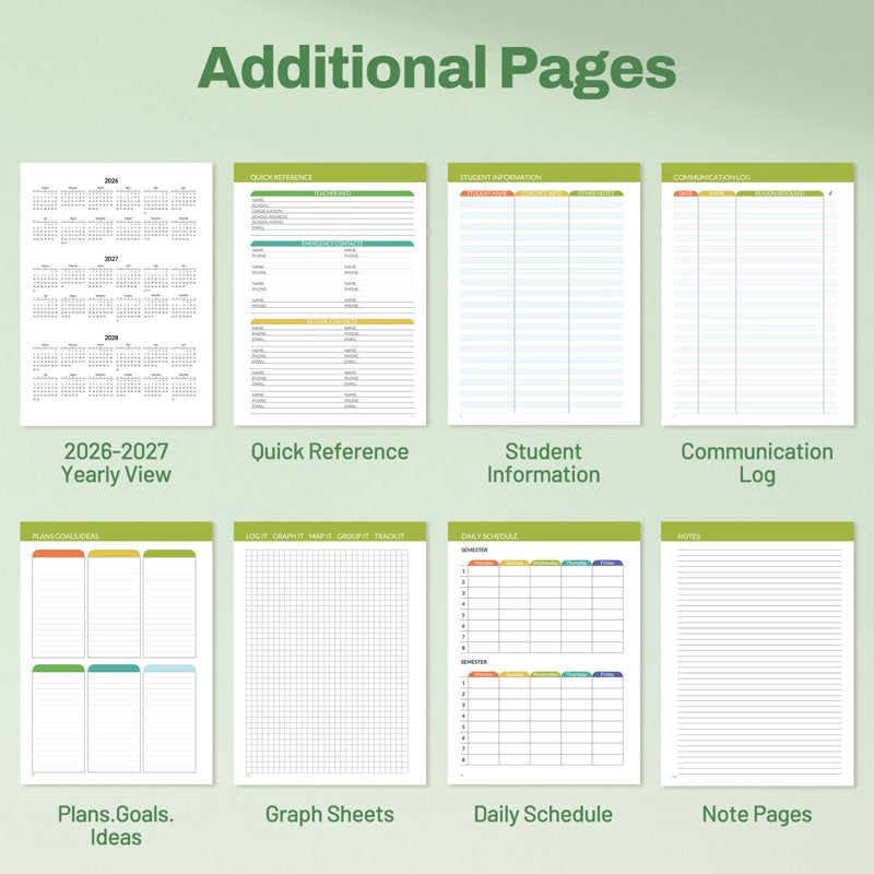 Teacher Planner 2026-2027 Academic Year - 8.5x11 Daily Weekly Monthly Organizer with Tabs & Wildflowers
