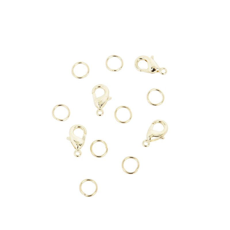 Gold Dainty Long Chain Jewelry Making Set - 4 Pieces, 7.5 Inch Link