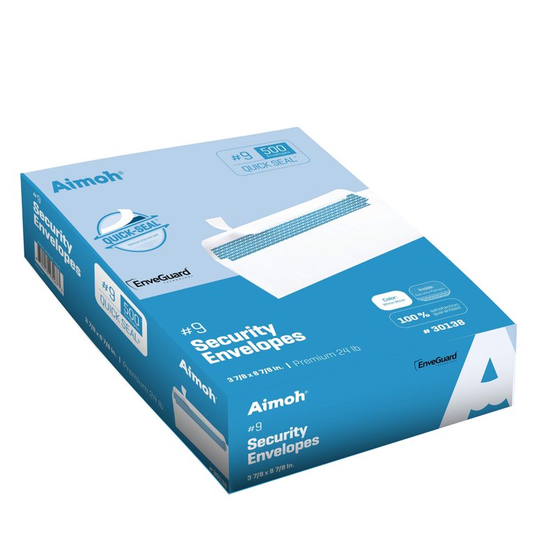 Self-Seal Closure Business Envelopes White Security #9 3-7/8" x 8-7/8" 500+ Count