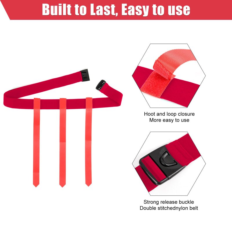 Flag Football Belts Set for 14 Players with 42 Flags - Adjustable, Easy Tear Away