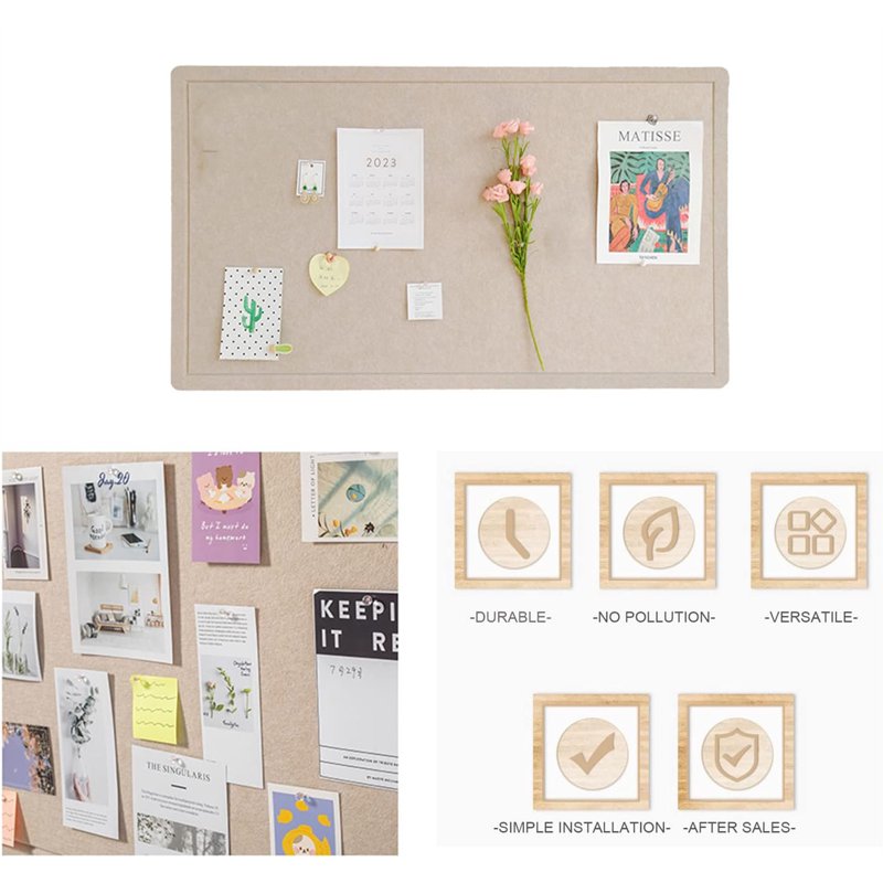 Self-Adhesive Felt Cork Board Tiles - 15.7x23.6 Inch Bulletin Board for Home & Office