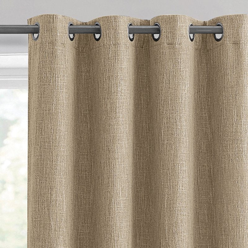 Blackout Window Curtain Panel with Grommet Top - Textured Fabric, Light Blocker