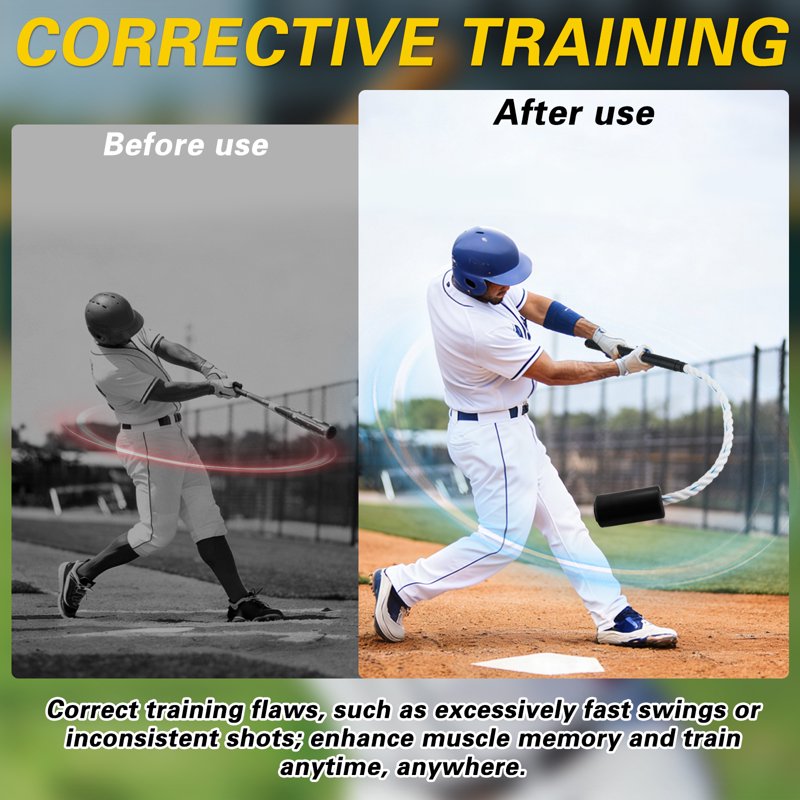 Youth Baseball Swing Trainer with Practice Balls and Adjustable Rope Batting Aid