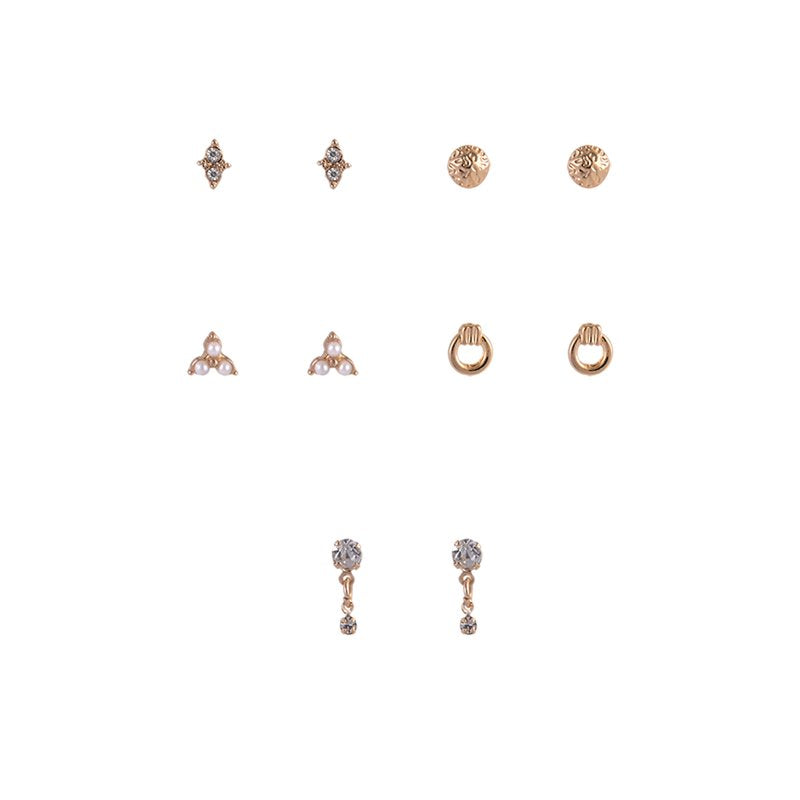 Gold Tone Hoop Earring Set with 15 Pairs - Small & Chunky Styles
