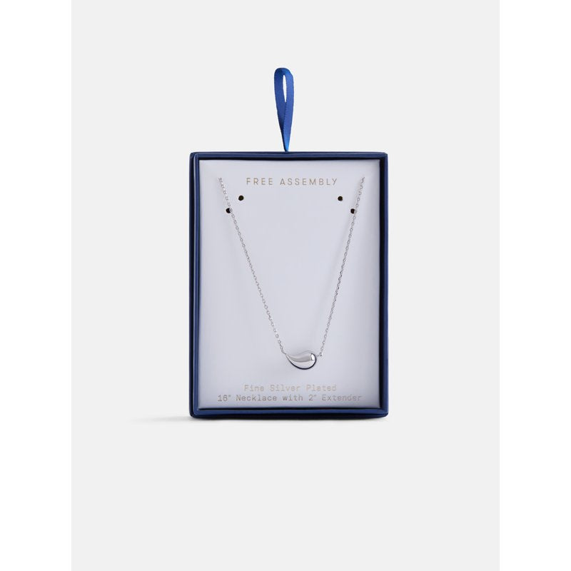 Silver-Plated Teardrop Necklace for Women 16" + 2" Extender - Modern Pendant Jewelry