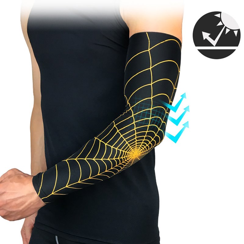UV Sun Spider Web Pattern Arm Sleeves - Breathable Compression Sports Sleeves