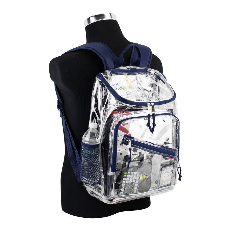 Unisex Clear PVC Top Loader Backpack with Padded Straps - Multiple Colors
