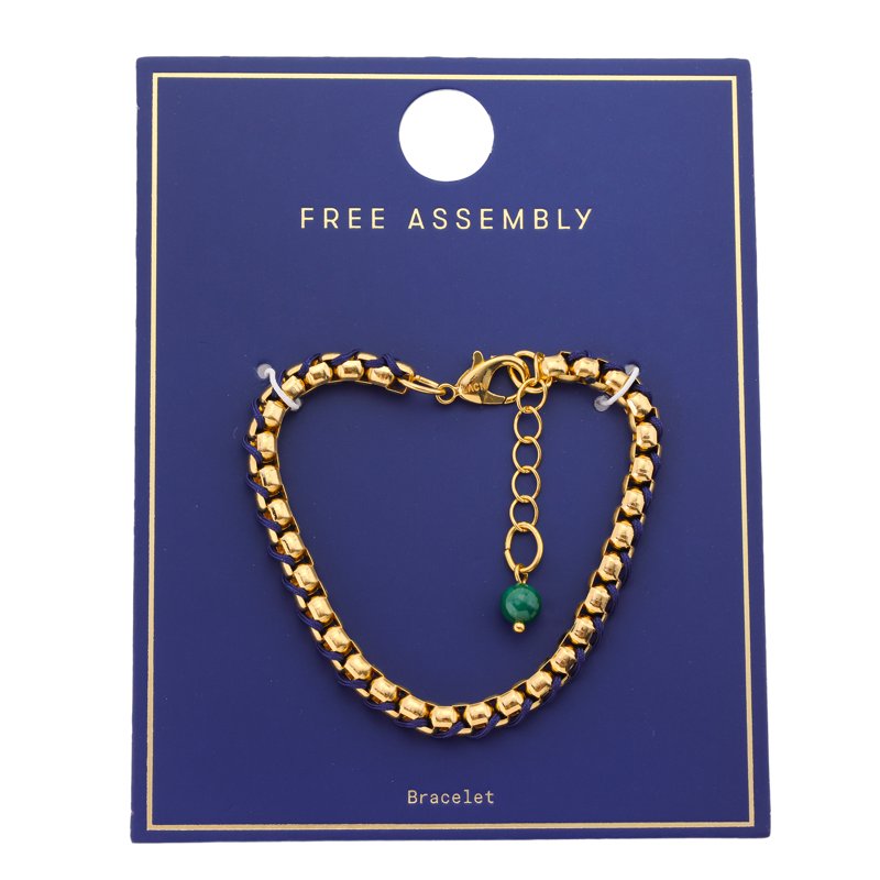 Women's Gold-Tone Navy Cord Bracelet - Adjustable Jewelry Accessory