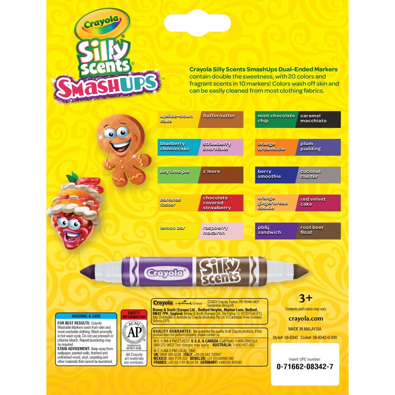 Scented Washable Markers Set - 20 Colors, Broad Line, Kids Art Supplies