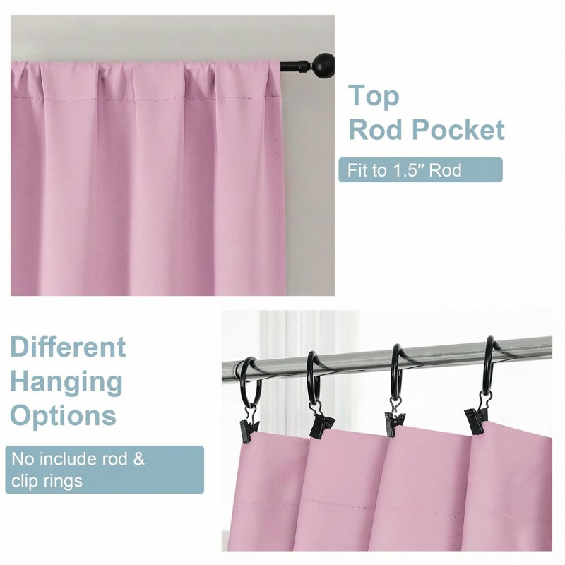 Blackout Curtains 40x54 Inches - Thermal Insulated Room Darkening Drapes for Bedroom & Nursery - 2 Panels