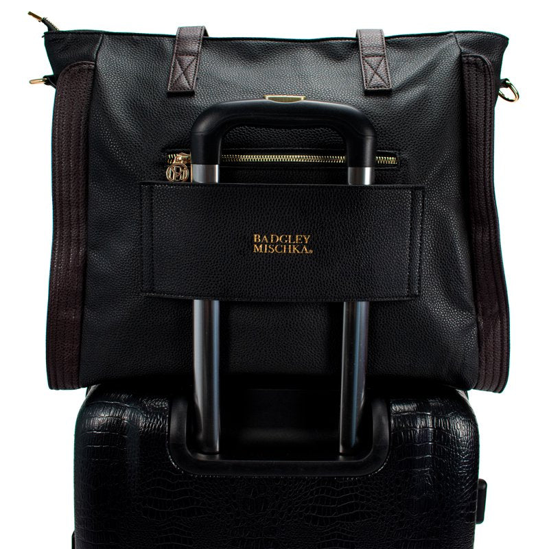 Vegan Leather Travel Tote Bag for Women - Spacious Weekender Bag with Interior Pockets
