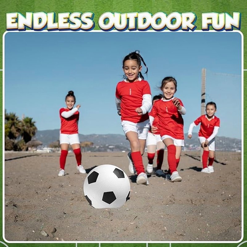 Size 3 Youth Soccer Balls 4 Pack with Hand Pump – Indoor/Outdoor Beginner Soccer Set