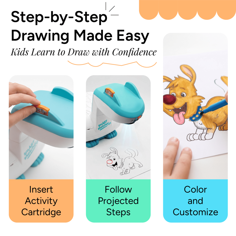 Kids Drawing Projector Bundle with Creativity Packs & Framed Paper