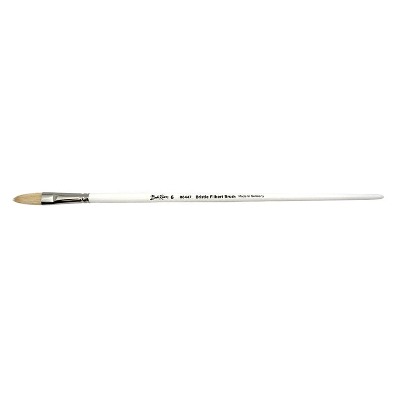 Bob Ross Oil Filbert Brush #6 Natural Hog Bristle For Oil Painting