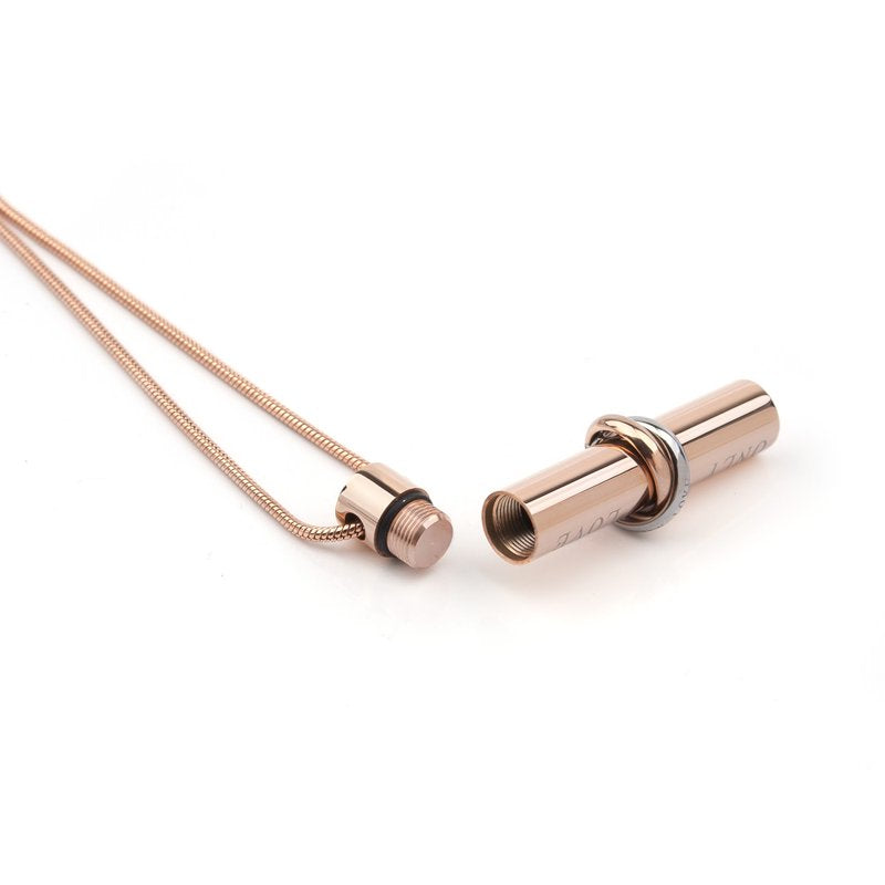 Cylinder Memorial Cremation Jewelry Necklace - Ashes Holder with Chain