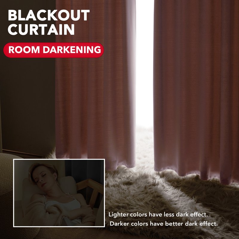 Blackout Curtains with Back Tab - Energy Saving Drapes for Home & Bedroom