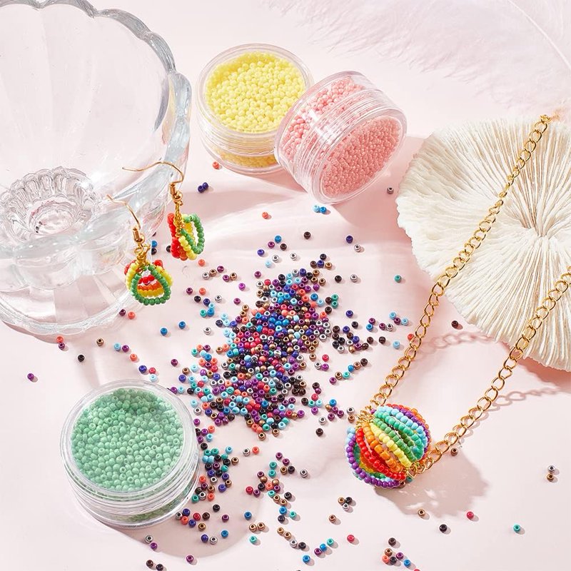 Glass Seed Beads 11/0 Multicolor 2mm for Jewelry Making 24 Boxes