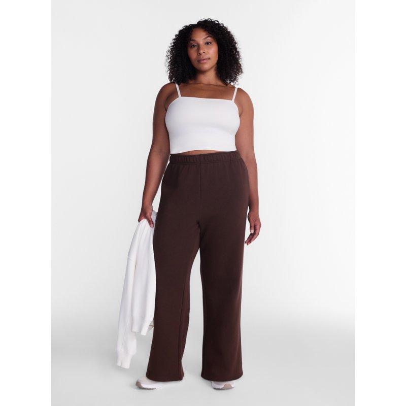 Women's Fleece Pants with Pockets - Relaxed Fit, Mid-Rise, 30-Inch Inseam