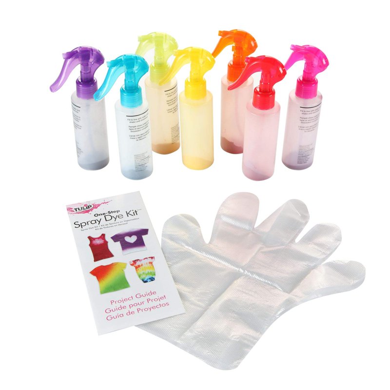 Vibrant Tie-Dye Spray Kit with 7 Colors for Fabric Crafts - All Ages