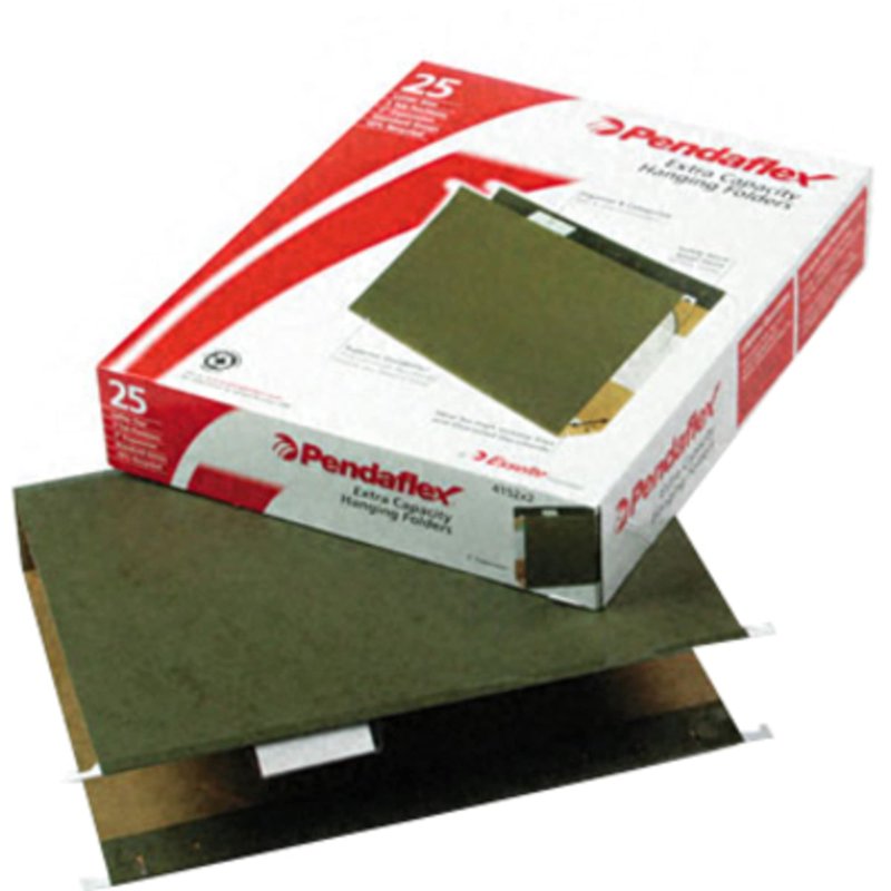 Extra Capacity Hanging File Folders - Letter Size, Green, 25 Pack