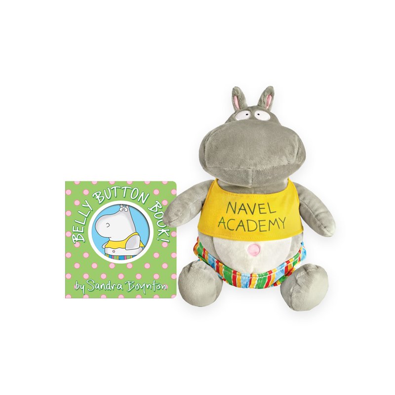 Plush Hippo Toy - 10.5-Inch Belly Button Book Character for Kids