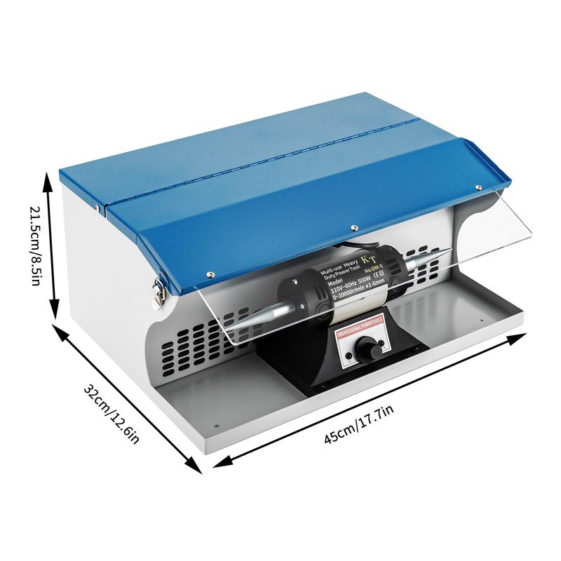 Jewelry Polishing Buffing Machine with Dust Collector & Light - Tabletop