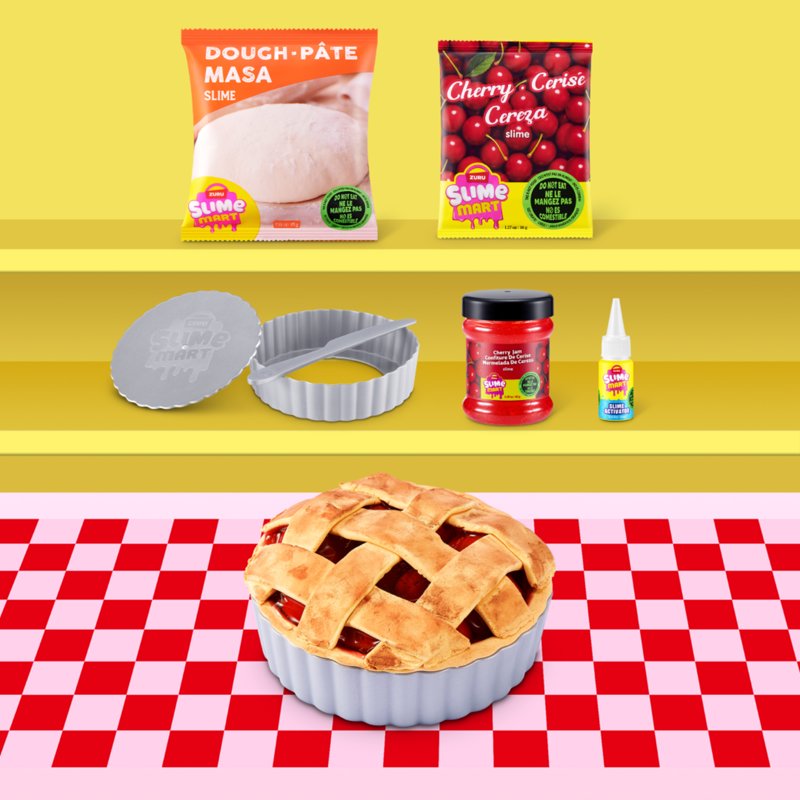 DIY Slime Food Kit with Cherry Pie and Shopping Bag - Creative Sensory Play for Kids