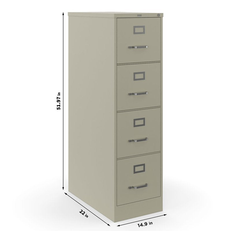 4-Drawer Vertical File Cabinet with Lock for Letter Size Documents