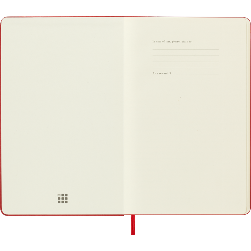 Large Scarlet Red Hardcover Notebook - Classic Moleskine Journal