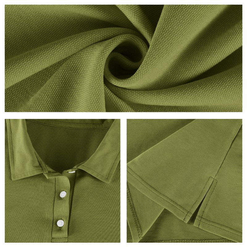 Men's Performance Golf Polo Shirt Moisture Wicking Casual Short Sleeve