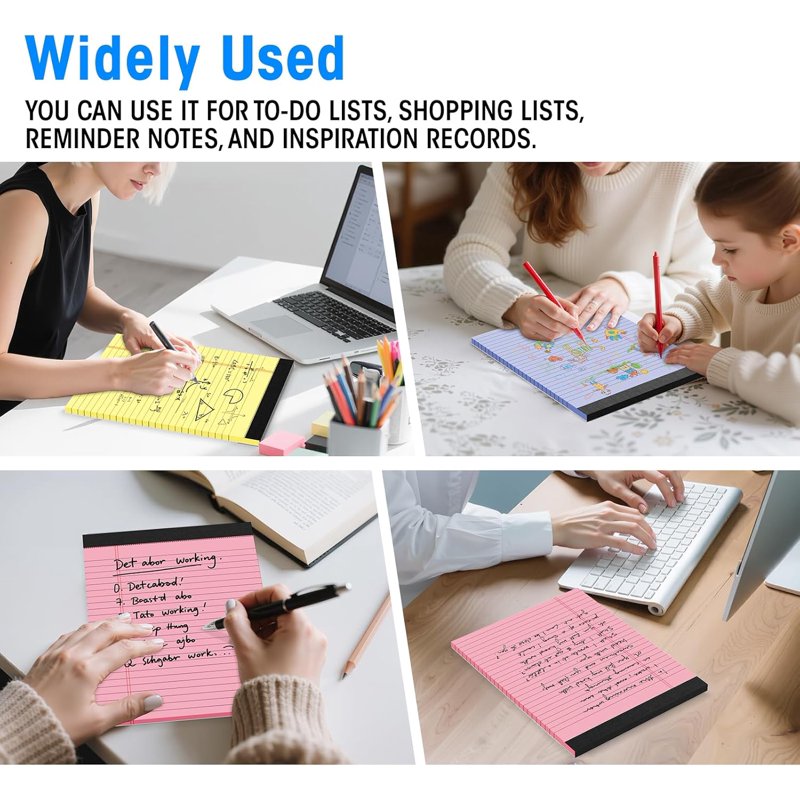 Legal Pads 8.5 x 11 Inches - Wide Ruled Notepads with Perforated Pages, 30 Sheets/Pack