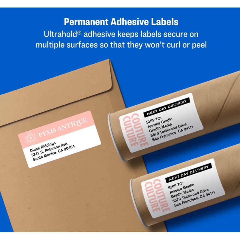 Avery 3.5x5 White Shipping Labels - Laser & Inkjet Printable, TrueBlock, 40 Labels
