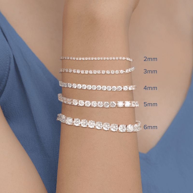Sterling Silver Cubic Zirconia Tennis Bracelet in 18K Gold Plated 8 Inch
