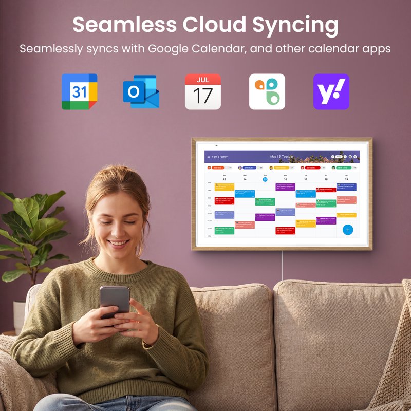 Smart Digital Wall Calendar & Home Hub - 21.5-Inch Family Organizer