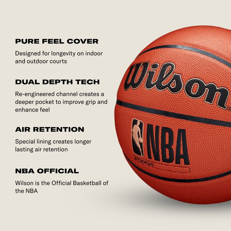 Wilson NBA Forge Indoor/Outdoor Basketball - Size 7 29.5 Inches
