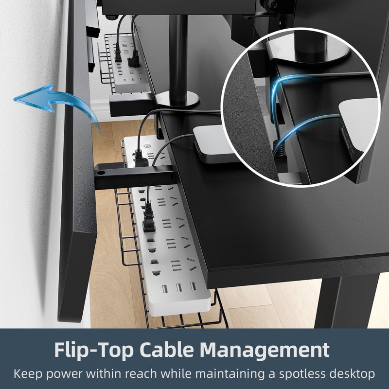 Electric Standing Desk 60x30 Inch Adjustable Sit-Stand Workspace with Cable Management