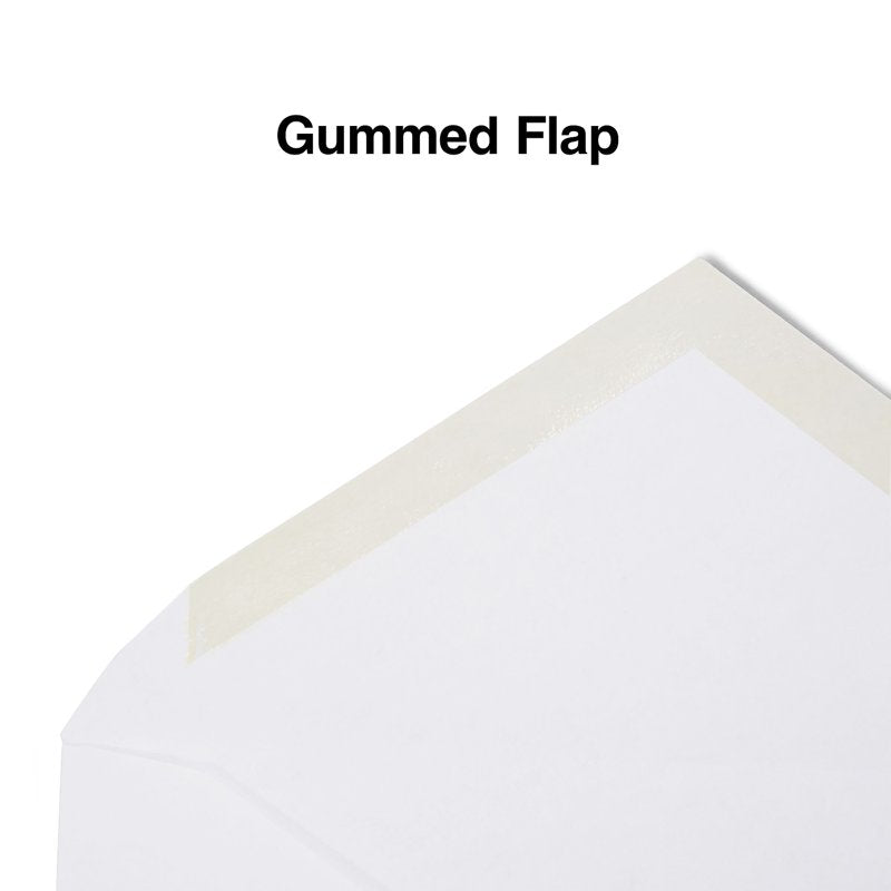 Gummed Business Envelopes - Standard #6 3/4 Size, 24 lb White Wove, 500/Box