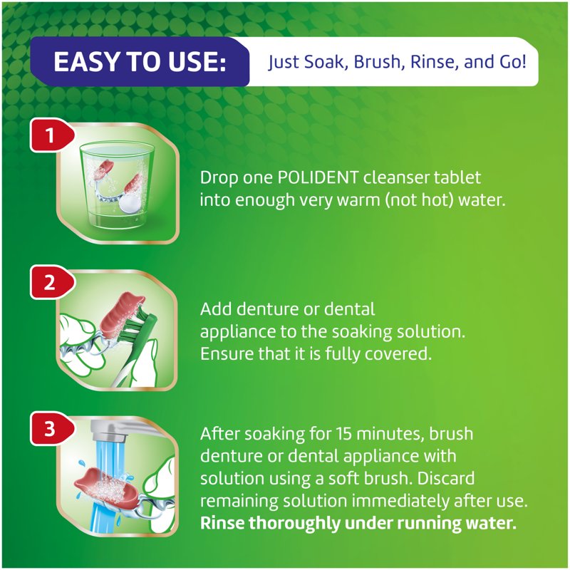 Dental Appliance Cleanser Tablets for Dentures & Retainers - Multipack Available
