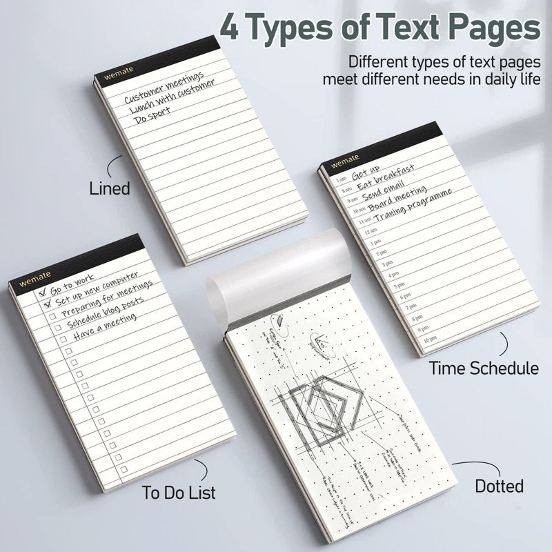 Mini Notepad Holder Set with Pen & 8 Refill Notepads for Meetings & Travel