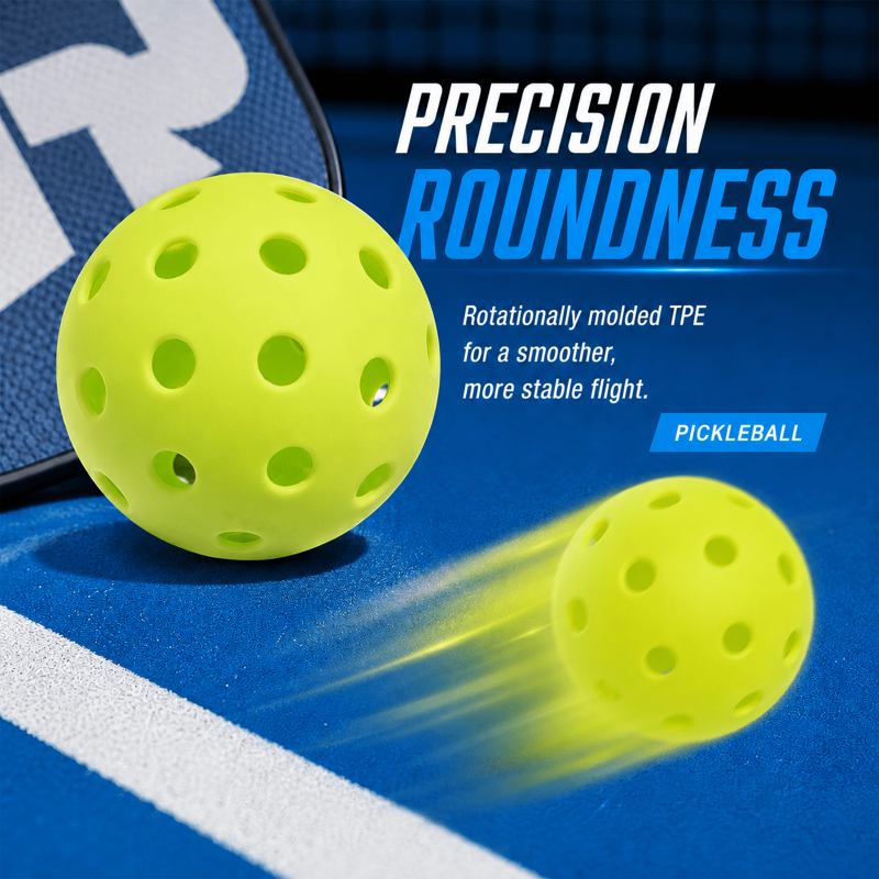 Outdoor Pickleball Balls 12-Pack - 40-Hole, 74mm Durable with Mesh Bag