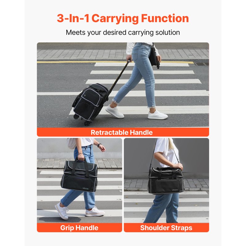 2-Ball Roller Bowling Bag with Shoe Compartment & Wheels - Durable Travel Case